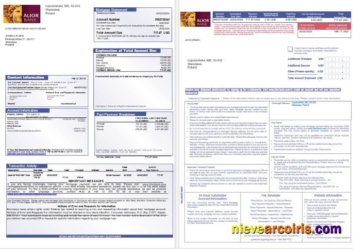 Poland Alior mortgage statement 1-2